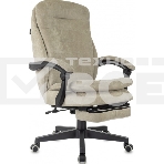 Кресло руководителя Бюрократ T-9950MSG-F Fabric песочный Light-21, крестов. пластик, подст. для ног, фото 1