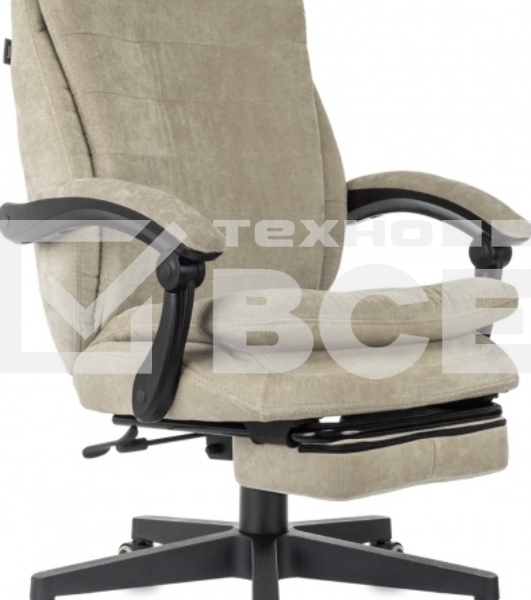 Кресло руководителя Бюрократ T-9950MSG-F Fabric песочный Light-21, крестов. пластик, подст. для ног