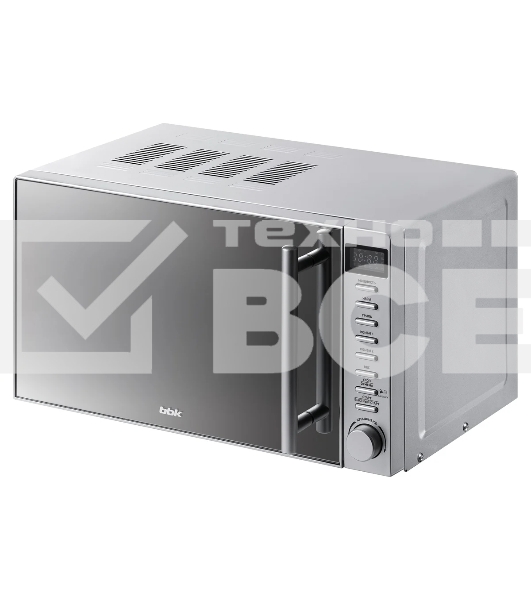Микроволновая печь BBK 20MWG-733T/BS-M серебристый, 20 л, 700 Вт, поворотный тактовый механизм, кнопки