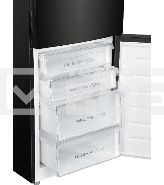 Холодильник Haier C4F740CBXGU1 черный двухкамерный 286/115л морозилка снизу, No Frost