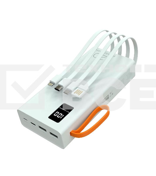 Портативный аккумулятор More choice (4620202550552) PB22-20 с кабелем 2USB 2.1A - 20000mAh белый