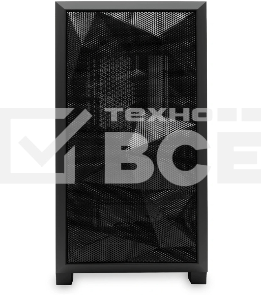 Компьютерный корпус без блока питания HSPD M340, Mesh Mid Tower, черный, TG, 0.5 SPCC, no fans, mATX, mITX, 165/350/200мм, 2x2.5
