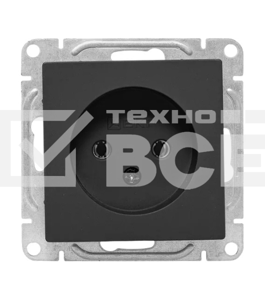 Розетка EKF UP1-SOB-100 СП Эпика 16А без заземл. без шторок механизм черный