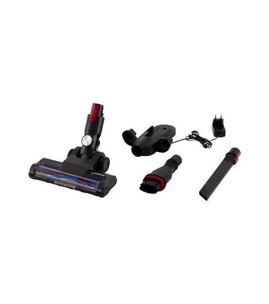 Пылесос вертикальный Harper HVC-VR03 красный/черный, питание от аккумулятора, 100 Вт, уборка сухая, пылесборник 0,8 л