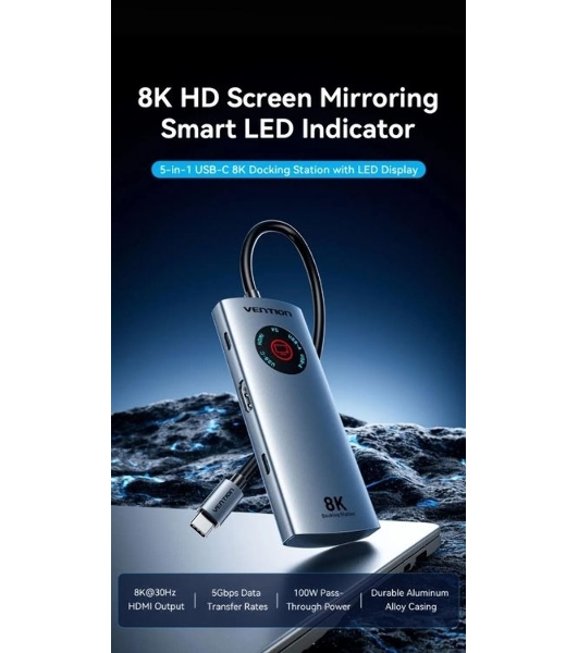 USB-концентратор Vention TQXHB, USB Type-C, USB/USB Type-C/HDMI, USB Type-C