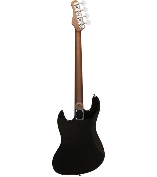 Бас-гитара STAGG SBJ-30 BLK 4-х струнная форма Jazz Bass, корпус павловния, гриф клен, накладка грифа палисандр, 20 ладов, мензура 867 мм, колки никелированные, бридж JB Classic, звукосниматели 2xJB, регуляторы 2x громкости, 1x тона, цвет черный