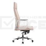 Кресло руководителя Бюрократ _JONS/BEIGE бежевый, кожа, крестовина алюминий, фото2