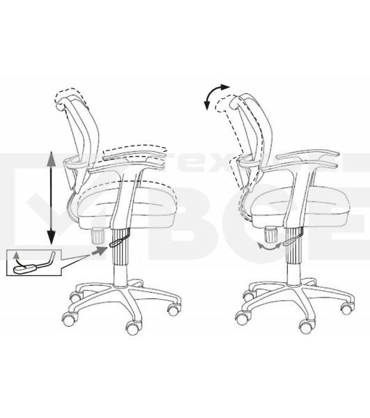 Кресло компьютерное Бюрократ CH-W797/BR/TW-14C TW-14C коричневый, спинка сетка, сиденье коричневый, пластик белый