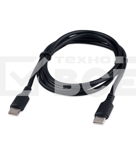 Кабель USB2.0 Cablexpert CC-USB2-CMCM-100-1M, Type-C/Type-C, 5A, 100Вт, PD/QC3.0, медь, 1м, черный, пакет