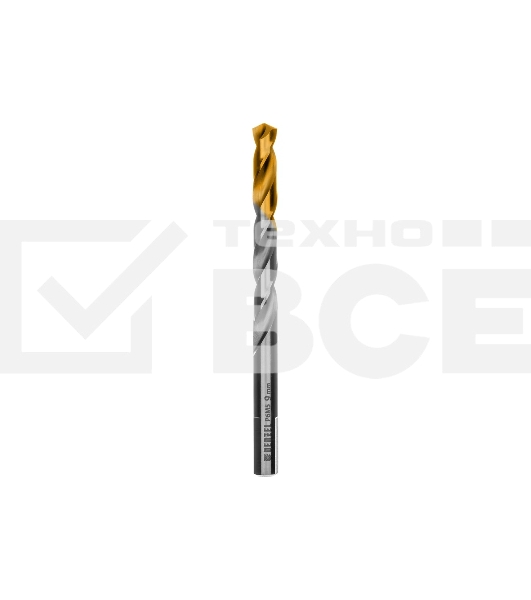 Сверло спиральное по металлу Denzel 9 x 125мм, Р6М5, Golden Tip