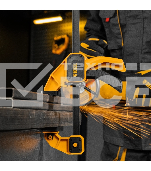 Струбцина Denzel F-образная, быстрозажимная, 600 х 80 мм, усиленный нейлоновый корпус