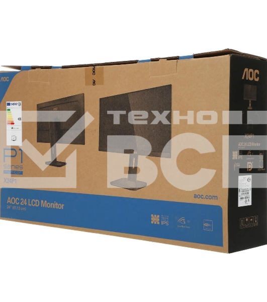 Монитор 24' AOC X24P1 IPS 1920x1200, 60 Гц, 4 мс, 16:10, 300 кд/м2, 1xHDMI, 1xDP, 1xVGA, 1xDVI, 1x3.5 мм, черный