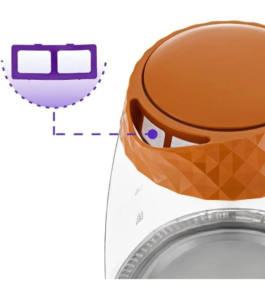 Чайник электрический Kitfort KT-6123-4 2л. 2200Вт оранжевый (корпус: стекло)