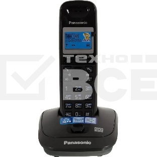Телефон беспроводной (DECT) Panasonic KX-TG2521RUT (титан) {АОН, Caller ID,спикерфон,голосовой АОН,полифония,цифровой автоответчик}