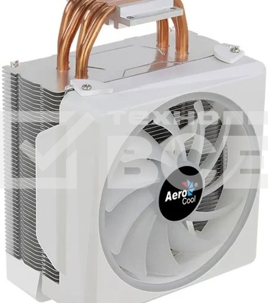 Кулер для процессора AeroCool / Formula Cylon 4F белый, 120 мм, алюминий/медь, 1800 об/мин, 26 дБ, 4 pin, 145 Вт, 160 мм