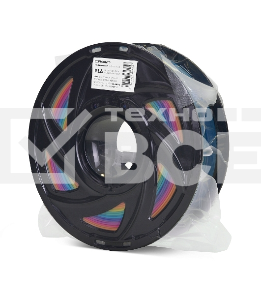 Филамент Crown Micro CM-FILPLAST014PBY PLA Silk тройной 1.75 1кг пурпурный-синий-фл.жёлтый