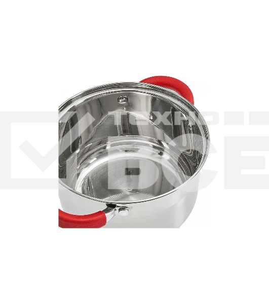 Кастрюля WEBBER BE-340/2 2,2 л, 16 см, нержавеющая сталь, индукция, со стеклянной крышкой