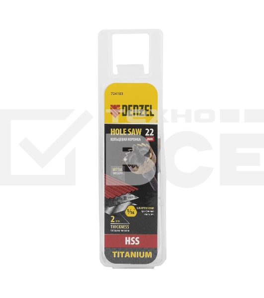 Коронка по металлу Denzel HSS, 22 мм, нитридтитановое покрытие