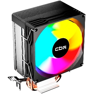 Кулер для процессора CBR CBR-CC-2115-RGB-PWM Al+Cu, 2 heat pipes, Socket 775/1155/1156/1150/1151/1200/1700/940/AM2/АМ2+/АМ3/AM3+/FM1/FM2/AM4/AM5, TDP 115W, 90mm Fan, 2600RPM, HB, RGB, PWM, 32db