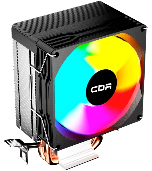 Кулер для процессора CBR CBR-CC-2115-RGB-PWM Al+Cu, 2 heat pipes, Socket 775/1155/1156/1150/1151/1200/1700/940/AM2/АМ2+/АМ3/AM3+/FM1/FM2/AM4/AM5, TDP 115W, 90mm Fan, 2600RPM, HB, RGB, PWM, 32db