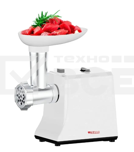 Мясорубка электрическая Kelli KL-5008 белый, 2600 Вт, 1.5 кг/мин, реверс, защита от перегрузки, насадки - 2