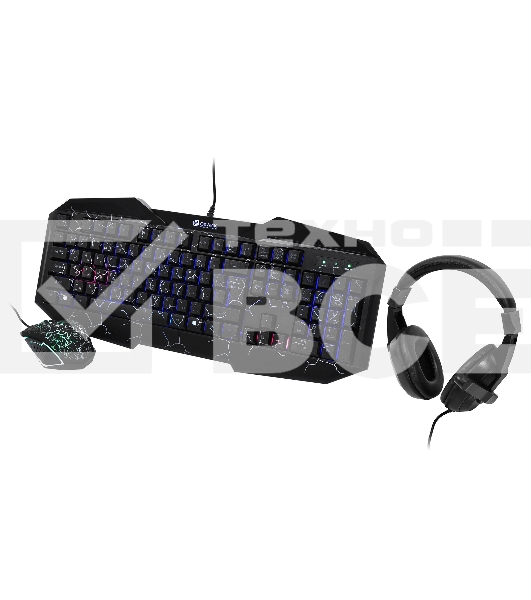 Игровой комплект Oklick HS-HKM100G черный 2.2м мониторы оголовье