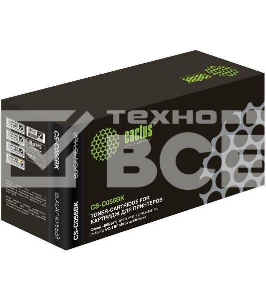 Картридж лазерный Cactus CS-C056BK черный (5100 стр.) для Canon i-SENSYS LBP325x/MF542x/MF543x