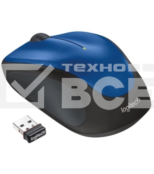 Мышь беспроводная Logitech M235 синий/черный, 1000 dpi, радиоканал, USB, кнопки - 3