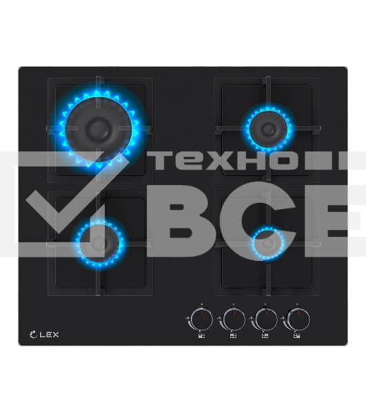 Газовая варочная поверхность LEX GVG 644A BBL независимая, черный