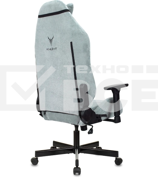 Кресло игровое Knight N1 Fabric серо-голубой Light-28 с подголов. крестовина металл
