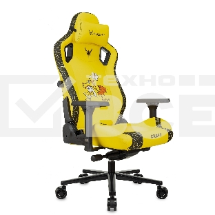 Кресло Knight Craft Dragon желтый, экокожа, 120 кг, механизм качания