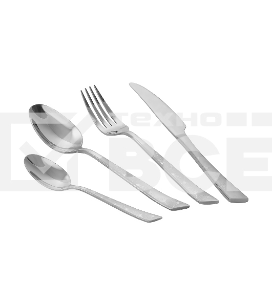 Набор столовых приборов LARA LR10-13/24 MIRA 24 пр, зеркальная полировка, острая вилка, лазер