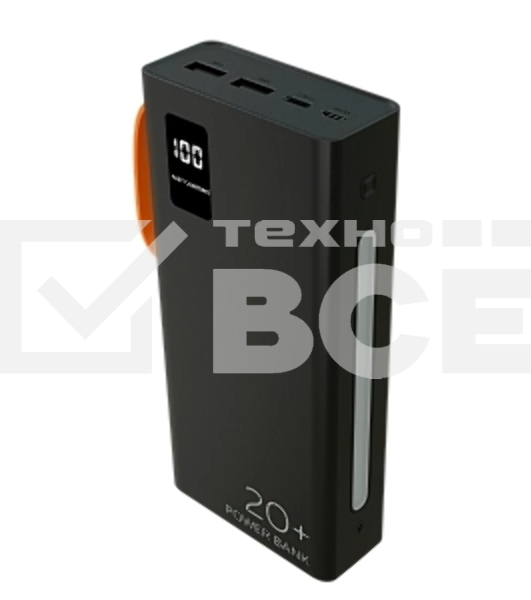 Портативный аккумулятор More choice (4620202550569) PB22-20 с кабелем 2USB 2.1A - 20000mAh черный