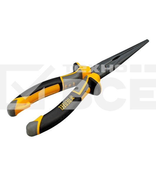 Длинногубцы прямые Denzel 205 мм, трехкомпонентные рукоятки