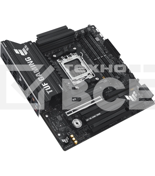 Материнская плата ASUS TUF GAMING B850M-PLUS WIFI, AM5, AMD B850, 4xDDR5, 4xSATA, 3xM.2, 1xPCIe 4.0 x16, 1xHDMI, 1xDP, 1x 2.5Gb LAN, 1xUSB-C 20Gbps, 3xUSB-A 10Gbps, 4xUSB-A 5Gbps, 4xUSB-A 2.0, 7.1, micro-ATX