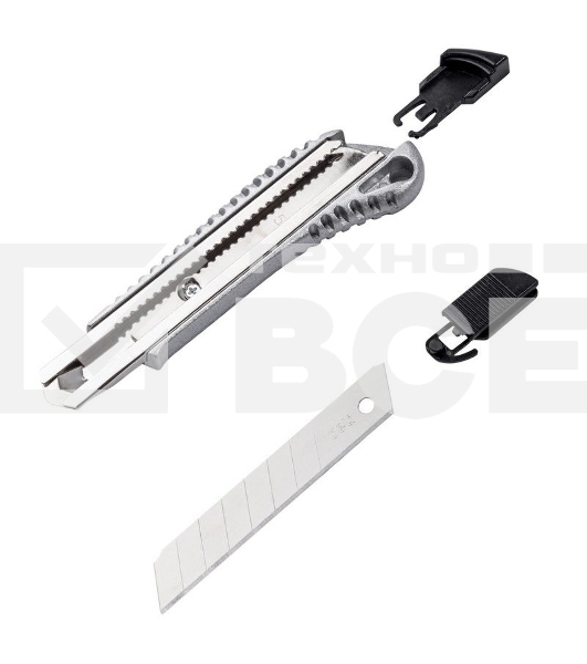 Универсальный нож Deli DL4255 18мм Лезвие SK2. Алюминиевый корпус. Общая длина: 155 мм.