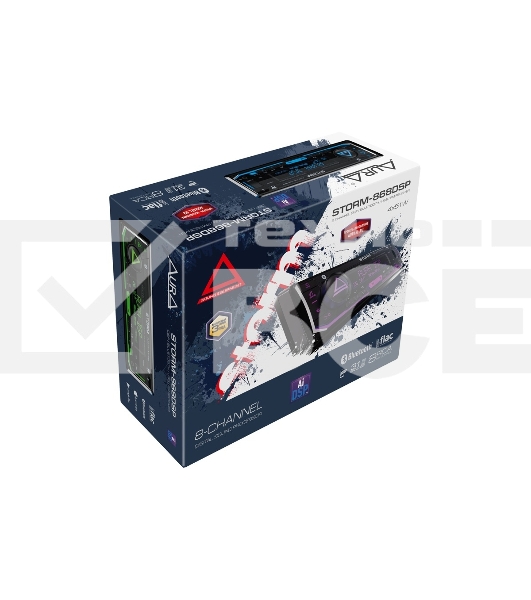 Автомагнитола AURA STORM-868DSP, 1 DIN, Bluetooth, USB Type-A, AUX, пульт ДУ