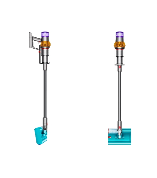 Пылесос вертикальный Dyson V15S SV47 Submarine Vac UK желтый/никель, питание от аккумулятора, 240 Вт, уборка влажная/сухая, пылесборник 0.75 л