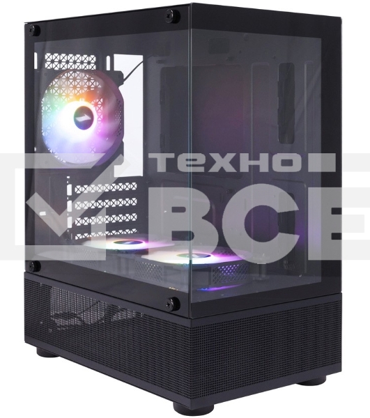 Корпус 1STPLAYER MIKU Mi2-A Black / mATX / 3x120mm LED fans / Mi2-A-BK-2F1R-1F1