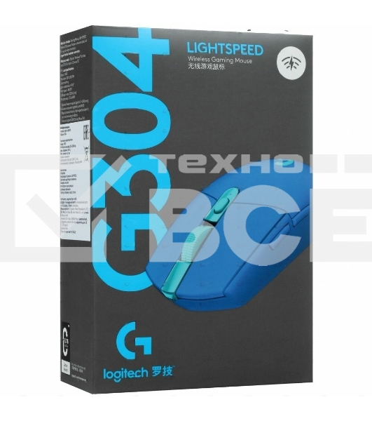 Мышь беспроводная Logitech G304 Lightspeed синий, 12000 dpi, радиоканал, USB, кнопки - 6