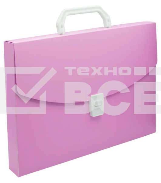Портфель Бюрократ Pastel PASTPP01PINK 1 отдел. A4 пластик 0.7мм розовый