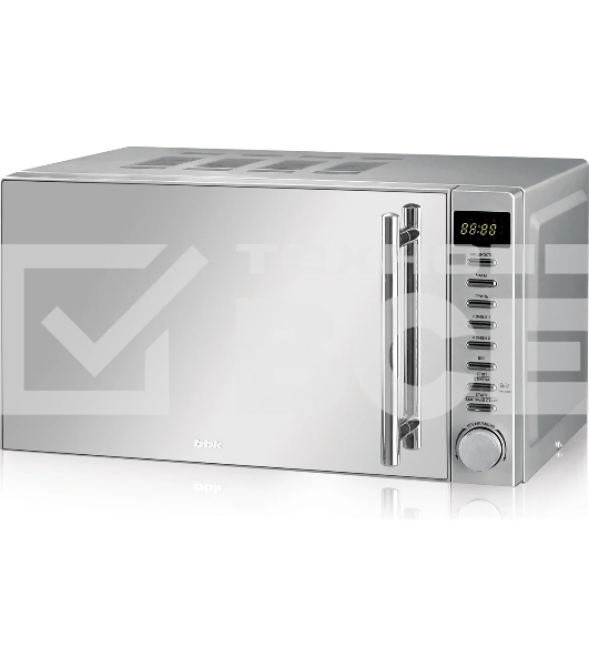 Микроволновая печь BBK 20MWG-733T/BS-M серебристый, 20 л, 700 Вт, поворотный тактовый механизм, кнопки