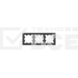 Рамка 3 - местная EKF Эпика UP1-FPB-03, черная, пластик