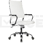 Кресло руководителя Бюрократ CH BALANCE SL Line белый экокожа крестов. металл хром, фото 1