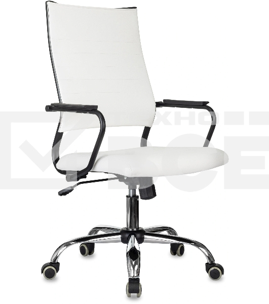 Кресло руководителя Бюрократ CH BALANCE SL Line белый экокожа крестов. металл хром