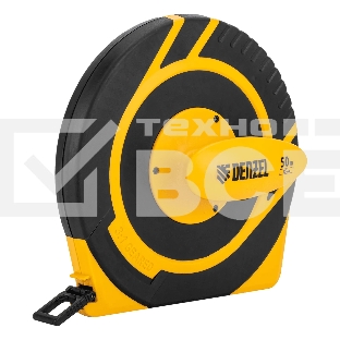 Рулетка геодезическая Denzel 50 м х 15 мм, закрытый корпус, фиберглассовая лента