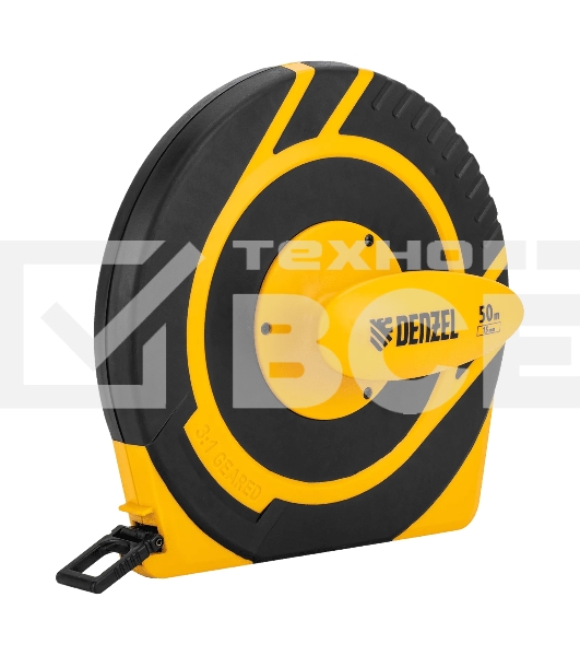 Рулетка геодезическая Denzel 50 м х 15 мм, закрытый корпус, фиберглассовая лента