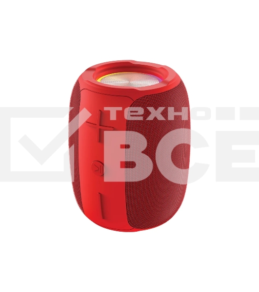 Колонка беспроводная QUMO BatteryBeats BT5.0 5Вт IP64 FM SD USB AUX подсветка 1500мА·ч красный