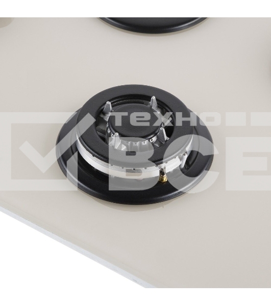 Газовая варочная панель Maunfeld EGHG.43.33CBG/G газ, ширина 45 см, 3 конфорки, WOK, чугунные решетки, газ-контроль, электроподжиг, бежевый