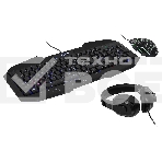 Игровой комплект Oklick HS-HKM100G черный 2.2м мониторы оголовье, фото 1